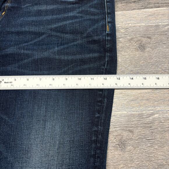 American‎ Eagle Dark Wash Faded Blue Mens 36x33 Original Tapered Denim Jeans EUC - Picture 11 of 13